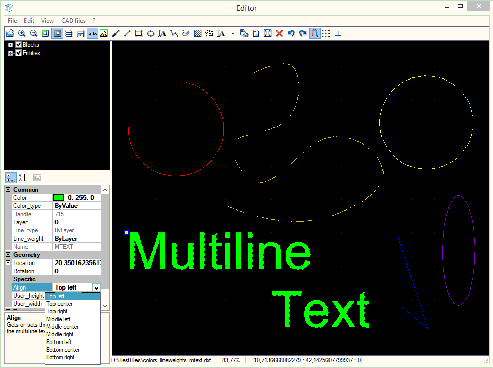 Texts in CAD .NET 10.2